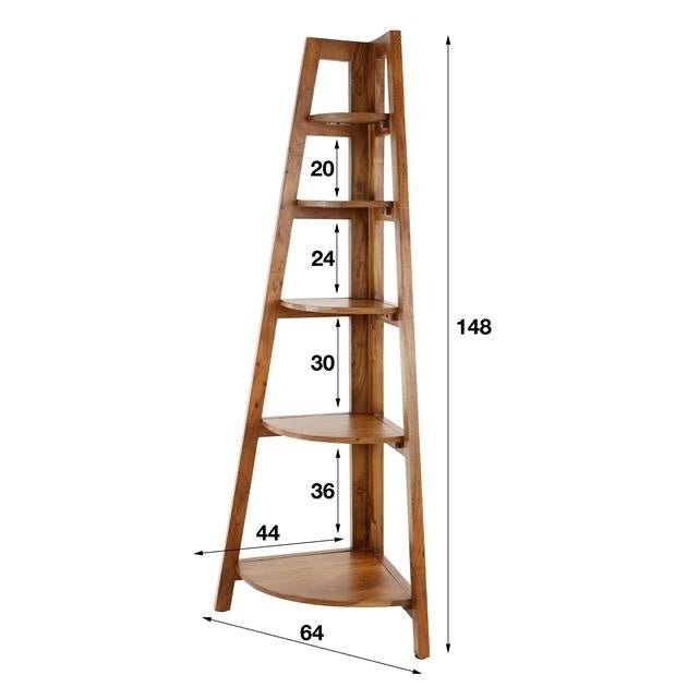Corner rack Jess DH Interior Acacia LxWxH 135x50x12 Acacia wood White photo size indication