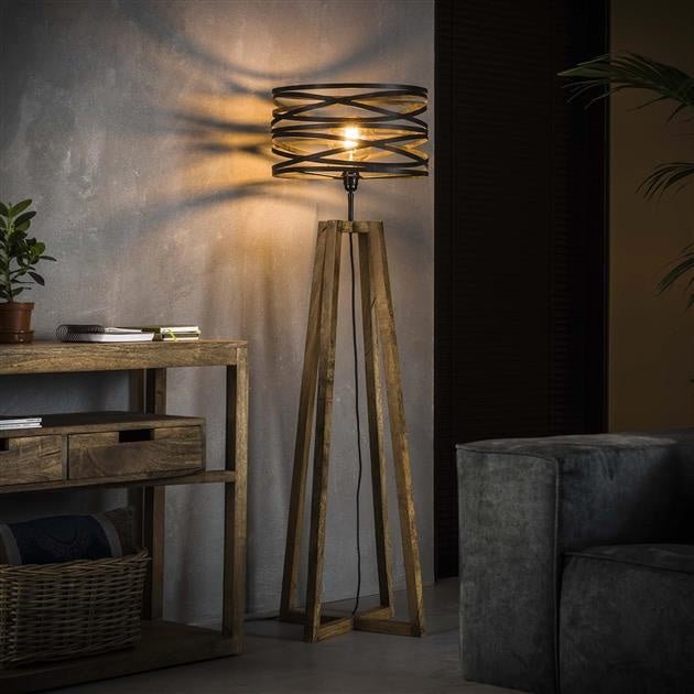 Floor lamp Twist DH Interior Gray LxWxH 113x48x47 Slate gray Atmospheric photo diagonal front view