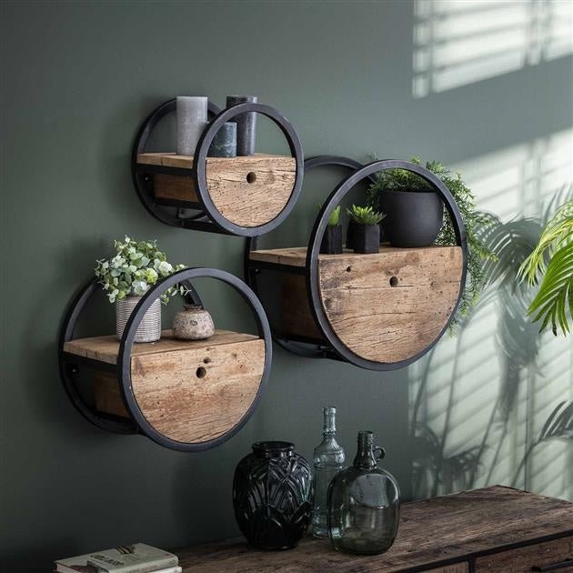 Wall shelf Liv DH Interior Hardwood LxWxH 43x43x28 Hardwood Atmospheric photo in situation