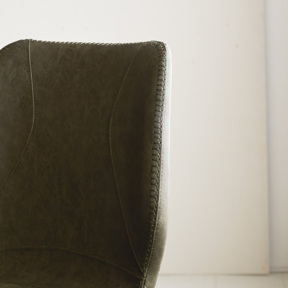 Bar stool Beau artificial leather Dimehouse Green LxWxH 84x54x52 Faux leather Atmospheric photo detail