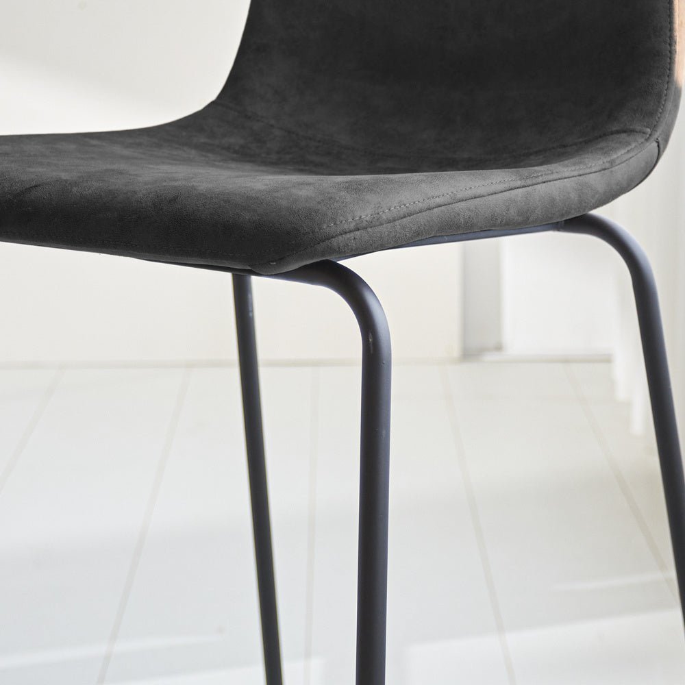 Barstool Brentt Dimehouse Anthracite LxWxH 84x60x49 Microfiber Atmospheric photo detail