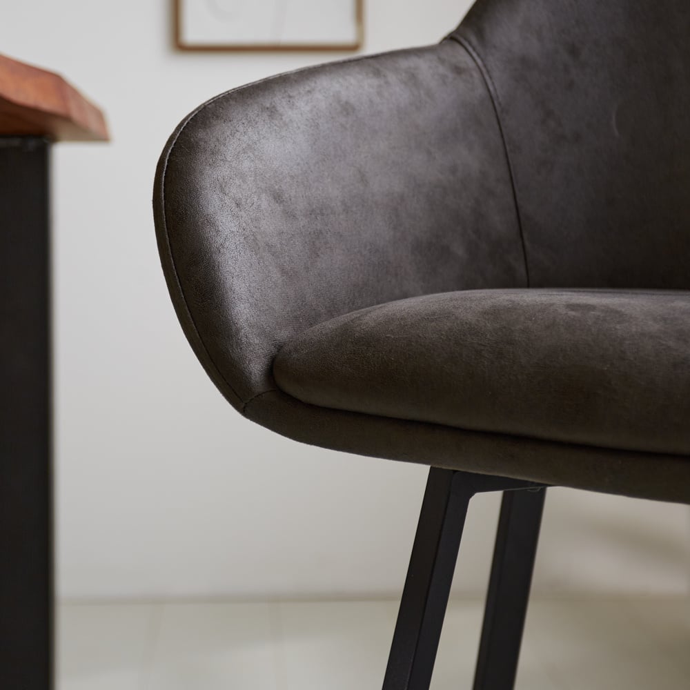 Bar stool Elise Ecoleather Dimehouse Anthracite LxWxH 88x61x54 Eco-leather Atmospheric photo detail