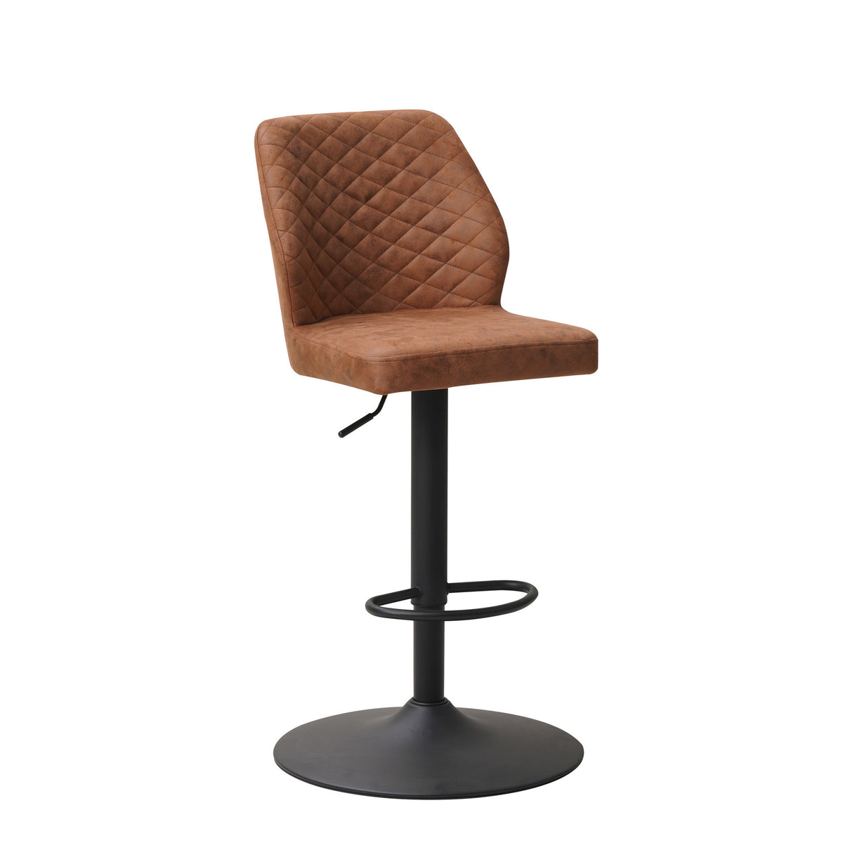 Barstool Grizzly Dimehouse Cognac LxWxH 65x56x52 Microfiber White photo diagonal front view