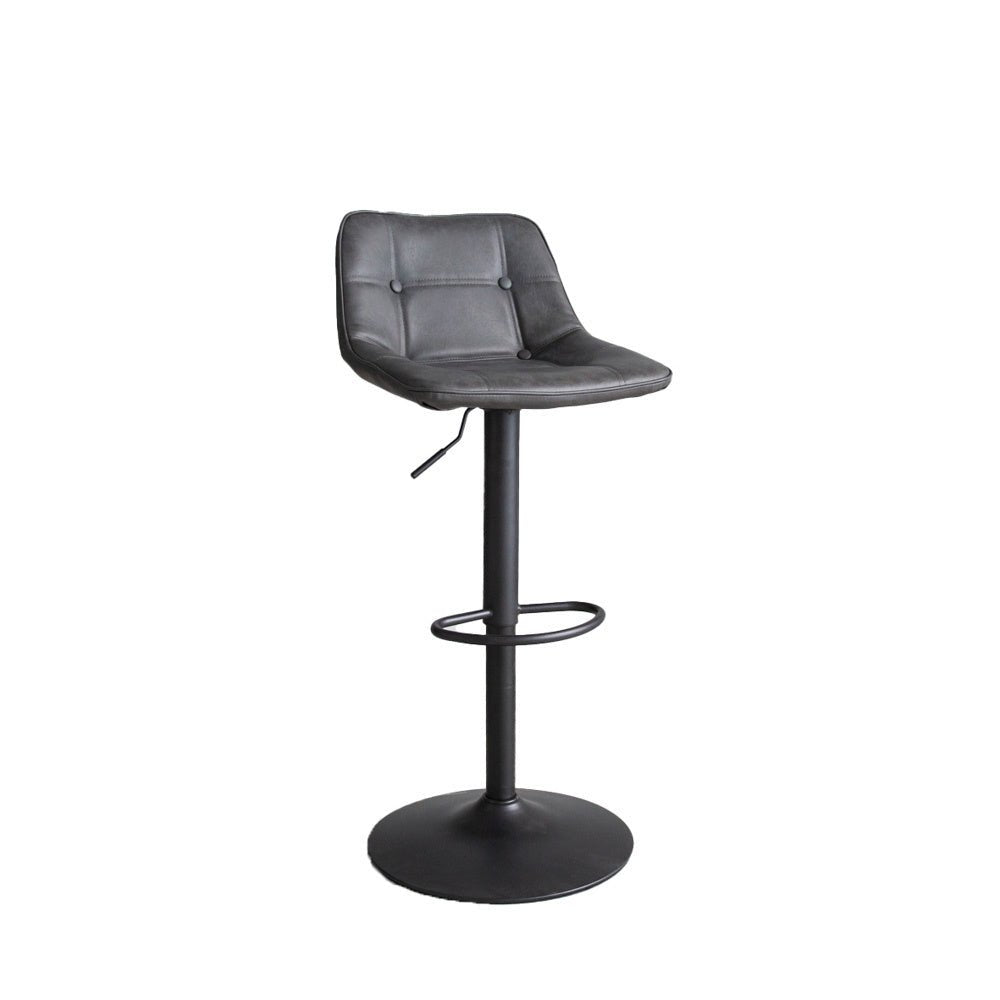 Barstool Jason Dimehouse Anthracite LxWxH 82x52x39 Faux leather White photo diagonal front view