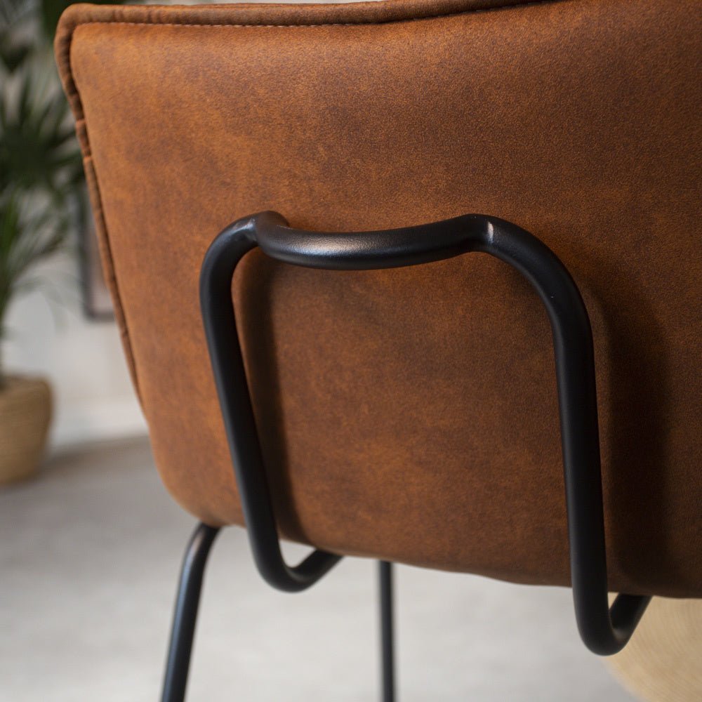 Bar stool Jelle Dimehouse Cognac LxWxH 63x56x49 Microfiber Atmospheric photo detail