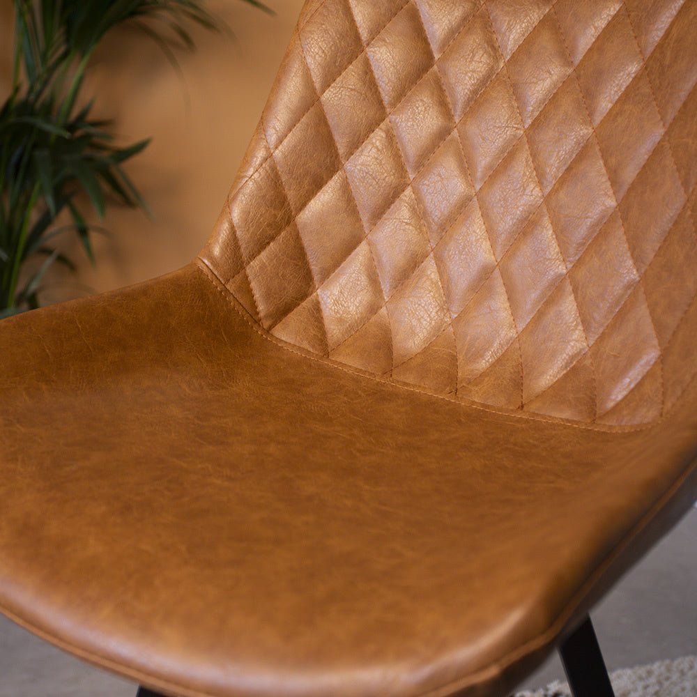 Barstool Juno Dimehouse Cognac LxWxH 86x56x56 Faux leather Atmospheric photo detail