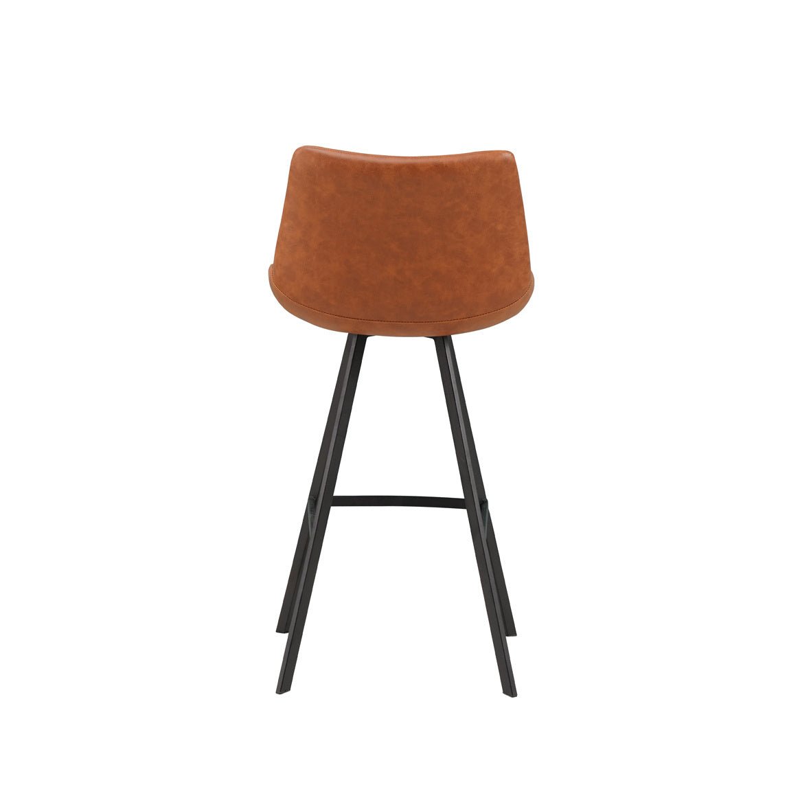 Barstool Juno Dimehouse Cognac LxWxH 86x56x56 Faux leather White photo diagonal rear view