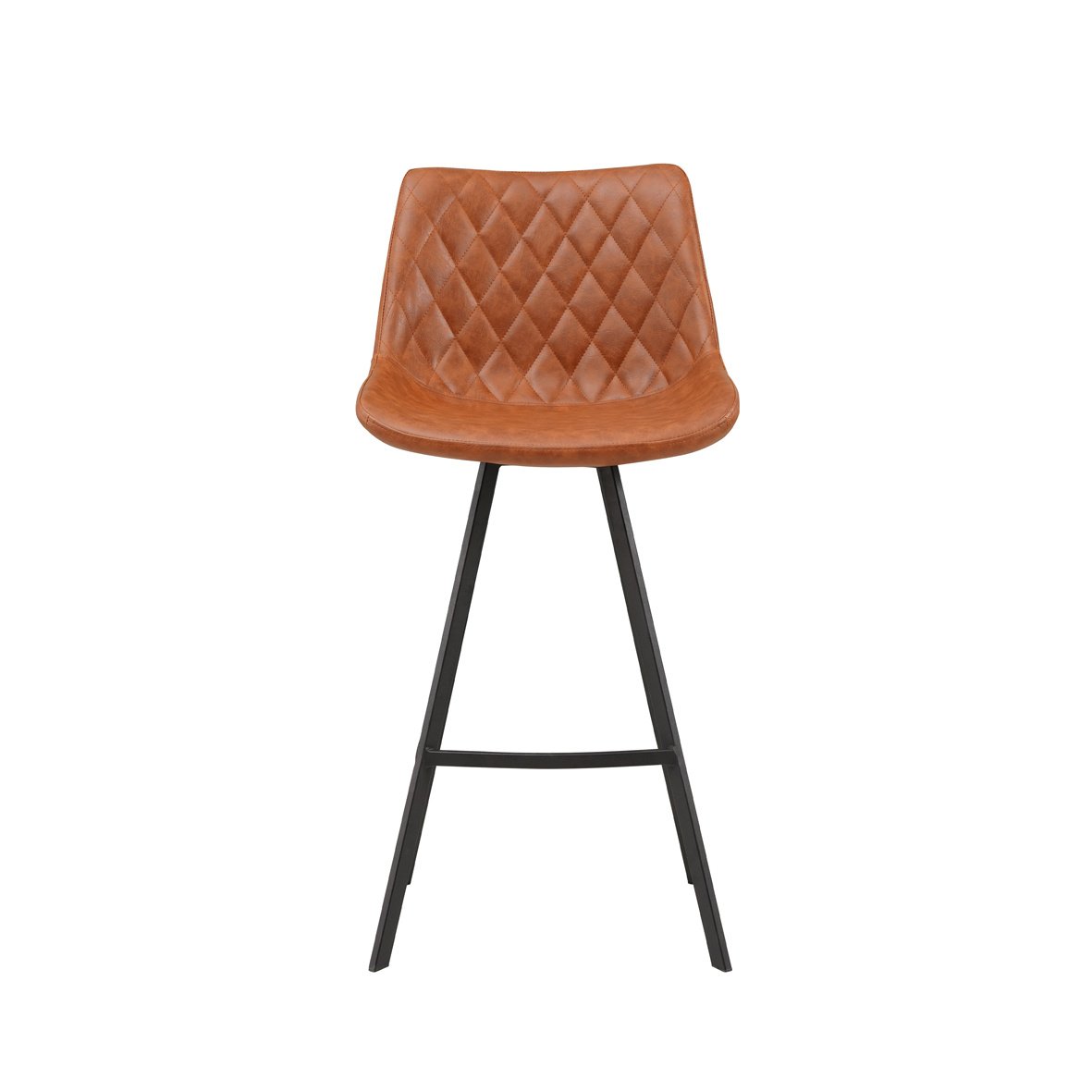 Barstool Juno Dimehouse Cognac LxWxH 86x56x56 Faux leather White photo front view