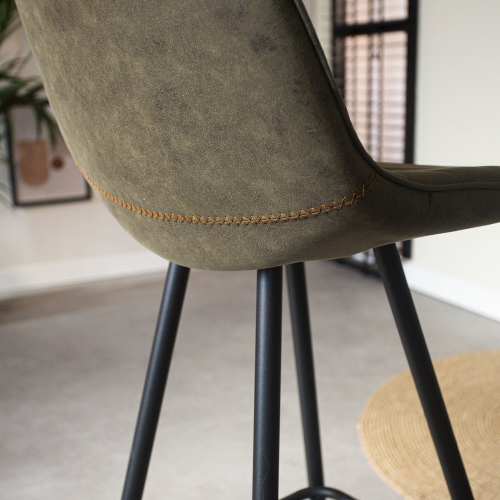 Barstool Kenton Dimehouse Green LxWxH 84x54x49 Microfiber Atmospheric photo detail