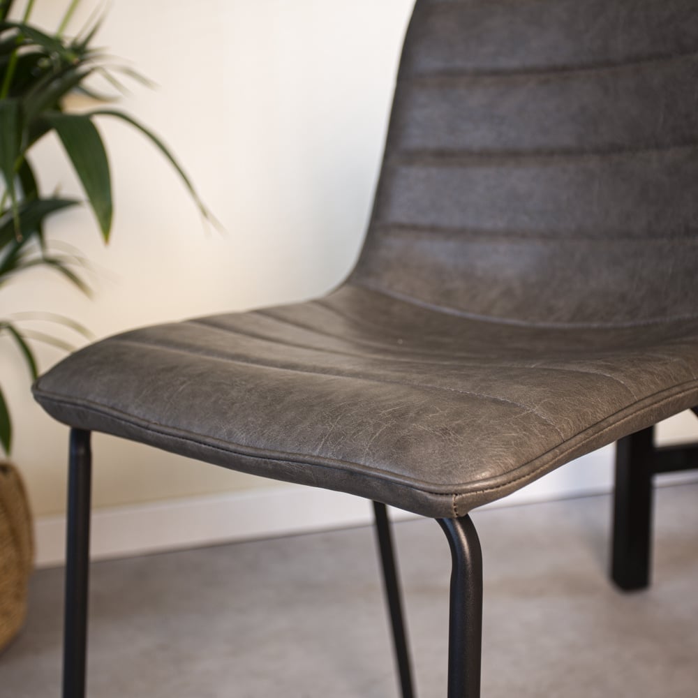 Bar stool Mark Faux leather Dimehouse Anthracite LxWxH 79x65x54 Faux leather Atmospheric photo detail