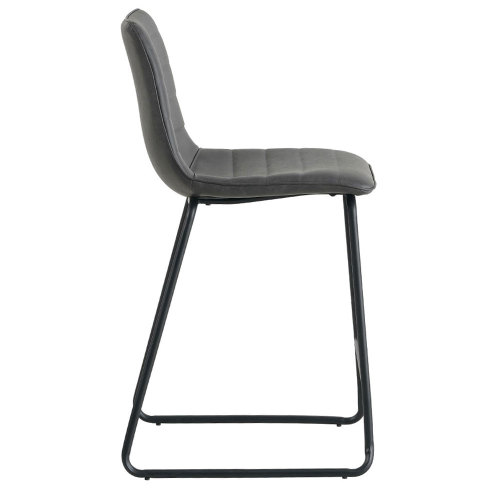 Bar stool Mark Faux leather Dimehouse Anthracite LxWxH 79x65x54 Faux leather White photo side view