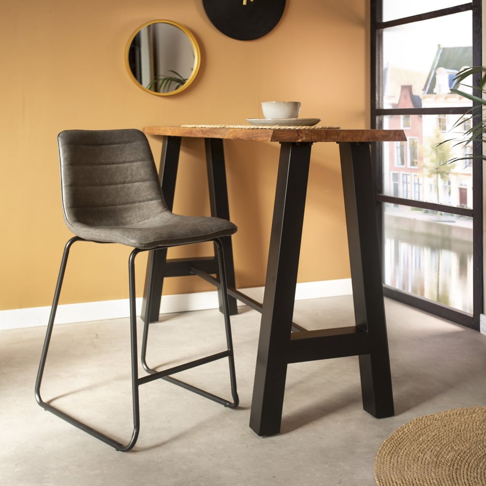 Bar stool Mark Faux leather Dimehouse Anthracite LxWxH 79x65x54 Faux leather Atmospheric photo in situation