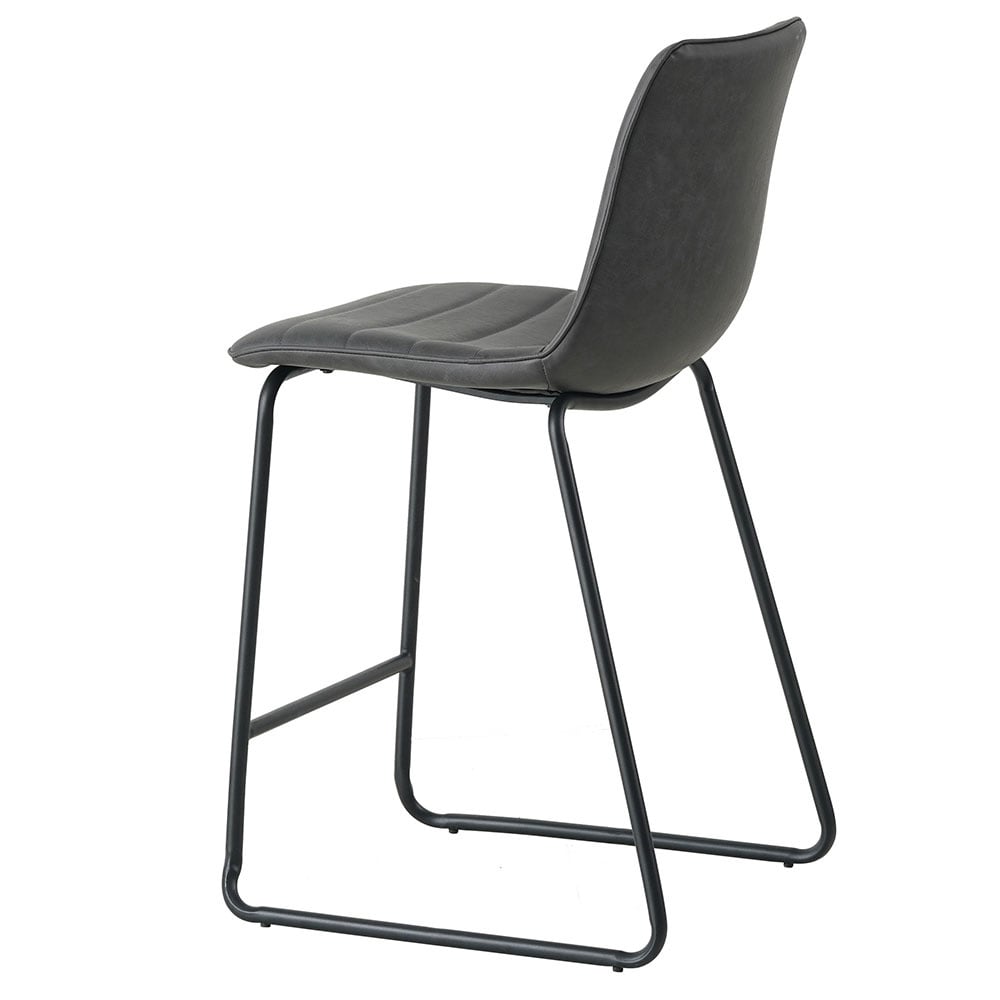 Bar stool Mark Faux leather Dimehouse Anthracite LxWxH 79x65x54 Faux leather White photo diagonal rear view