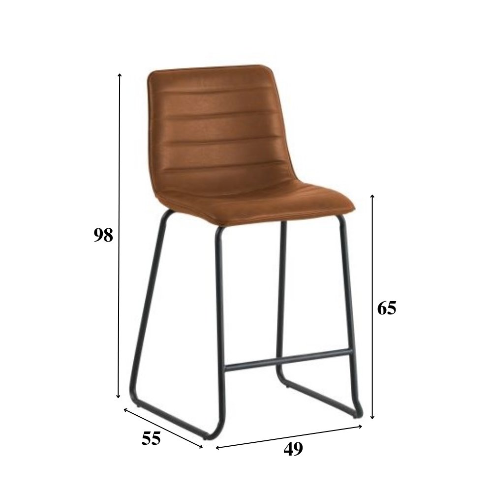 Bar stool Mark Faux leather Dimehouse Cognac LxWxH 79x65x54 Faux leather White photo size indication
