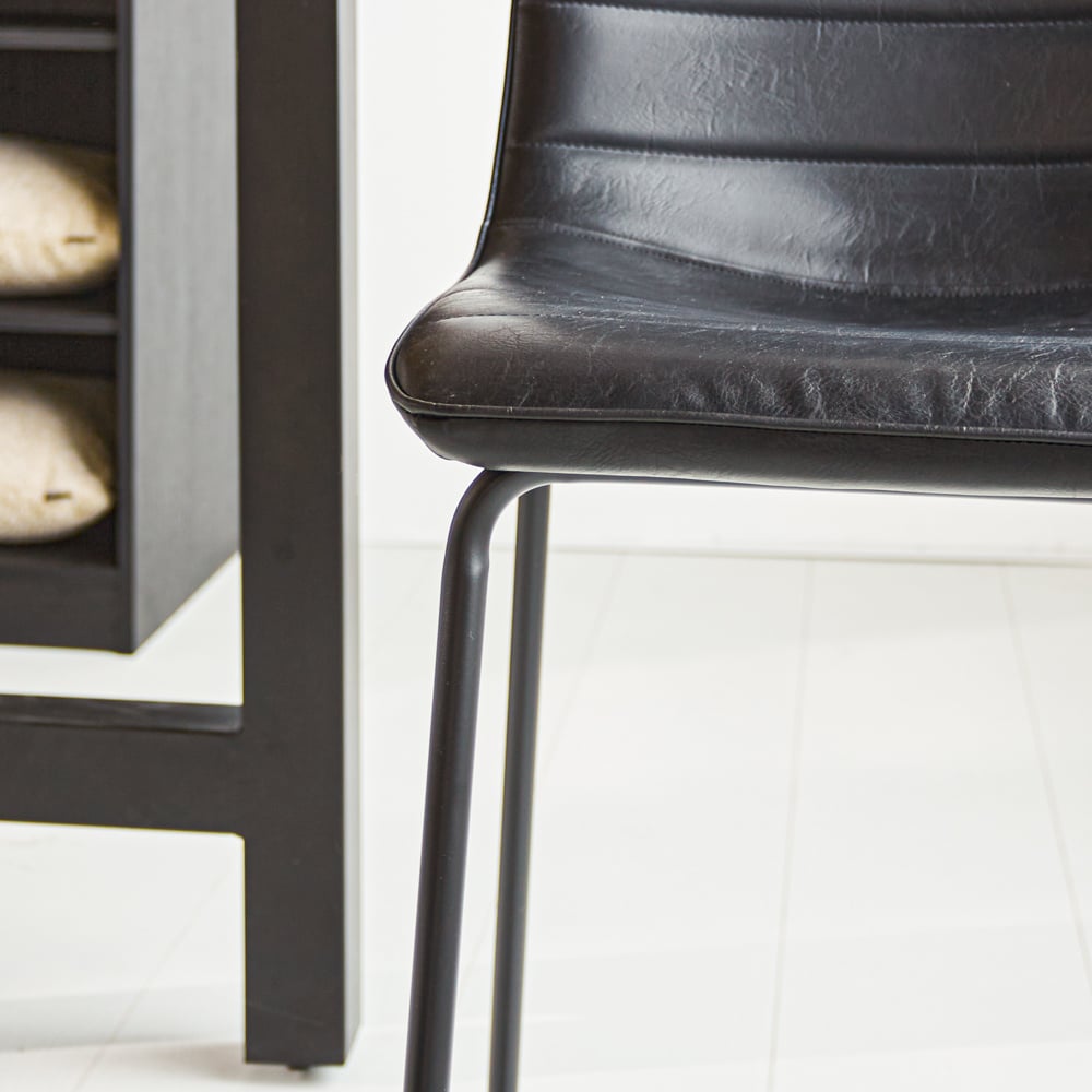 Bar stool Mark Faux leather Dimehouse Black LxWxH 79x65x54 Faux leather Atmospheric photo detail