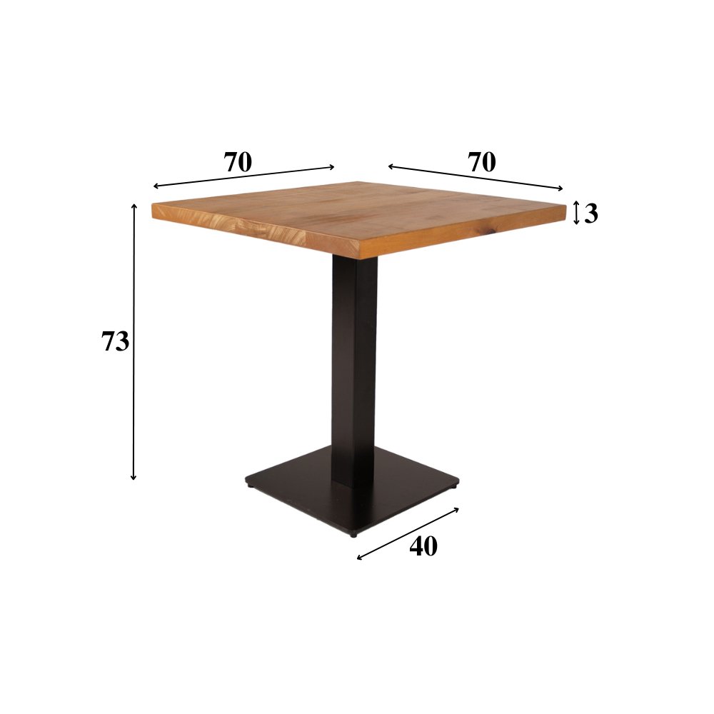 Dining table Bistro table Square Dimehouse Brown LxWxH 77x77x7 Mango wood White photo size indication