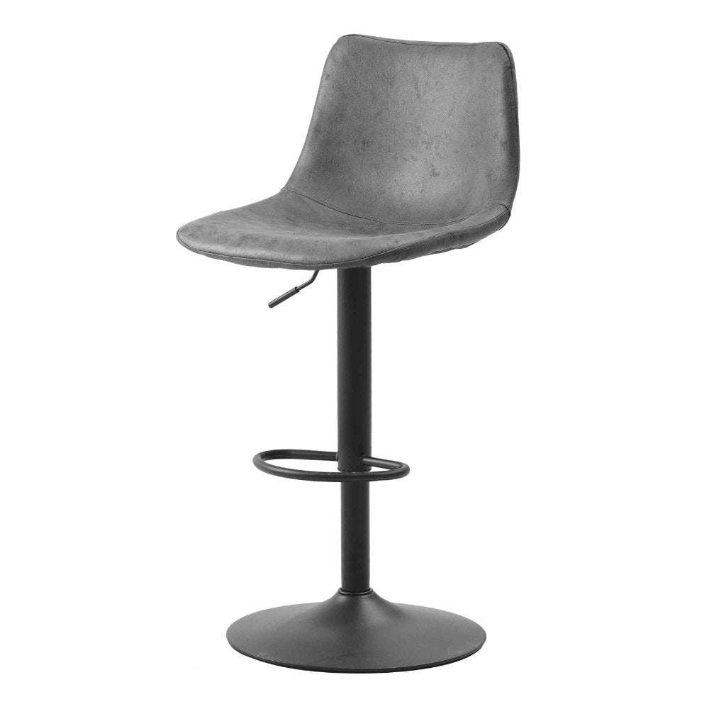 Bar stool Boran Dimehouse Anthracite LxWxH 55x54x53 Eco-leather White photo diagonal front view