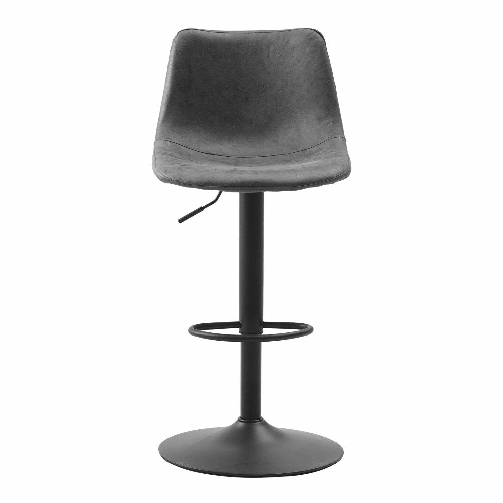 Bar stool Boran Dimehouse Anthracite LxWxH 55x54x53 Eco-leather White photo front view