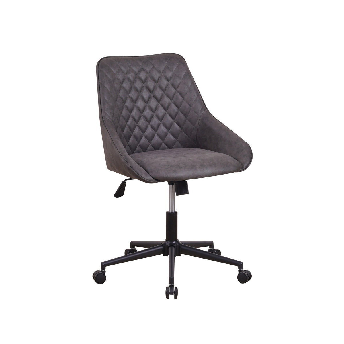 Office chair Emily Microfibre Dimehouse Anthracite LxWxH 75x61x52 Microfiber White photo diagonal front view
