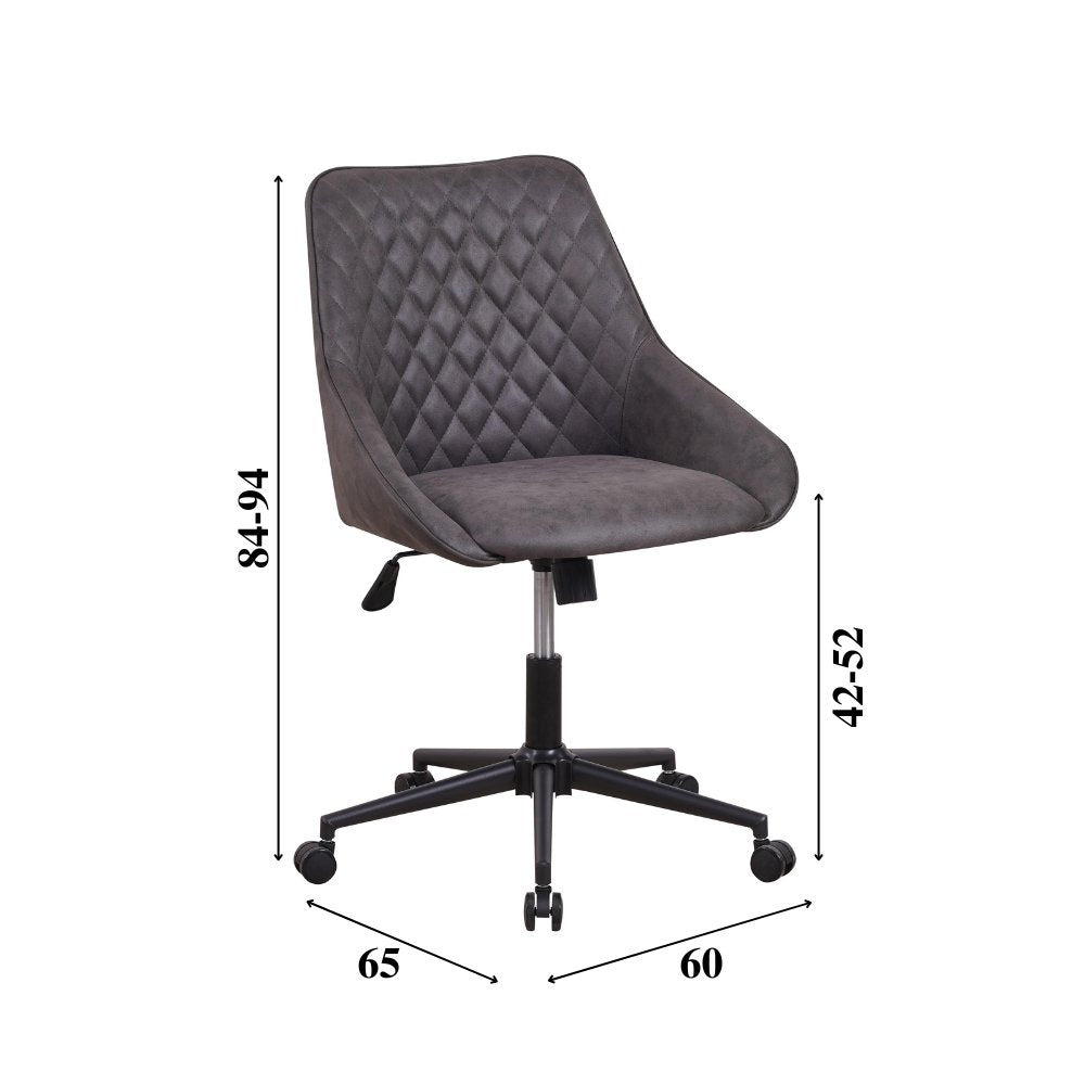 Office chair Emily Microfibre Dimehouse Anthracite LxWxH 75x61x52 Microfiber White photo size indication