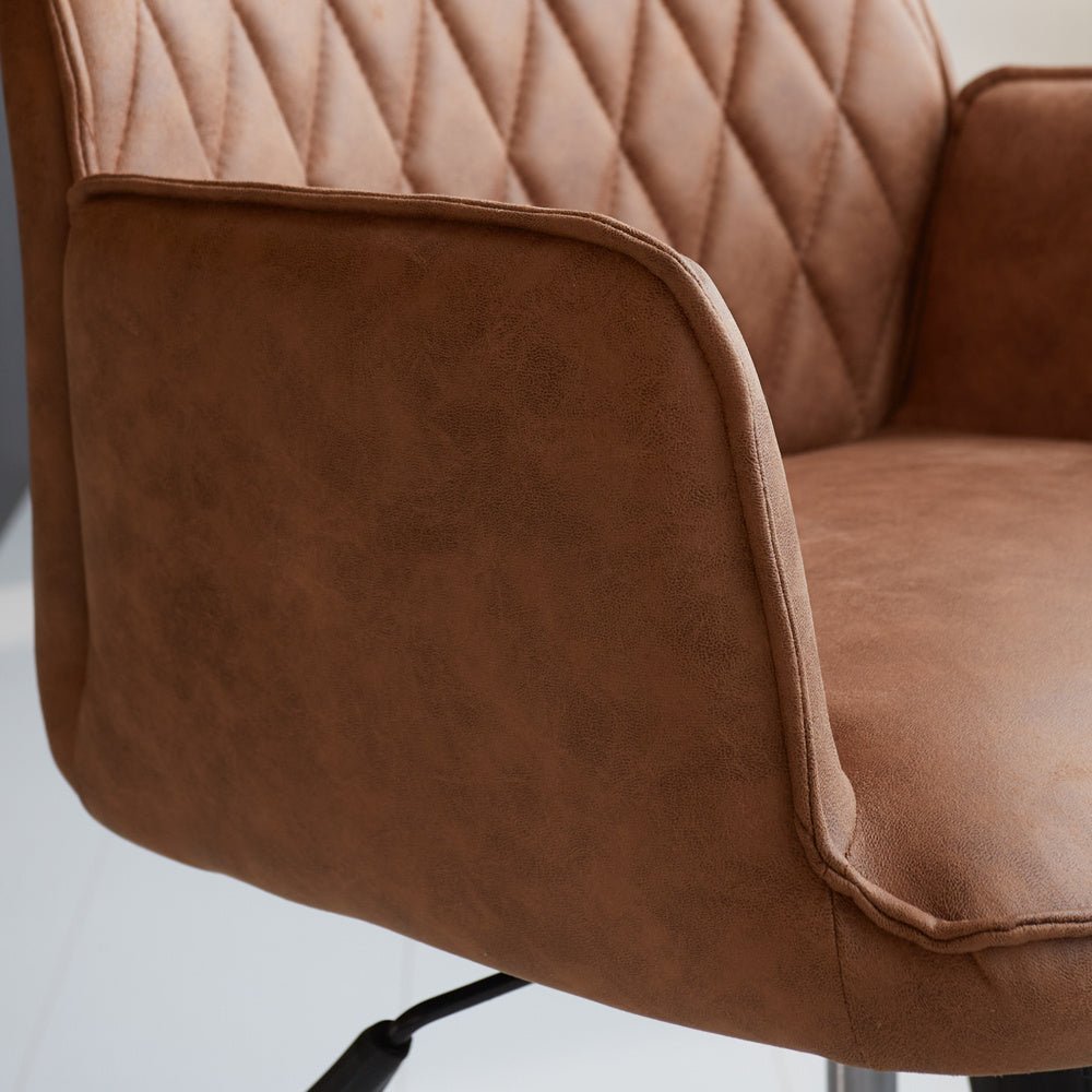 Office chair Novan Dimehouse Cognac LxWxH 72x63x58 Fabric Atmospheric photo detail