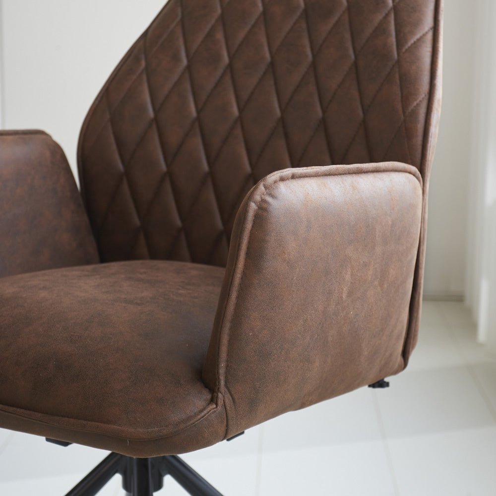 Dining room chair Novan Microfibre Dimehouse Brown LxWxH 71x64x56 Fabric Atmospheric photo detail