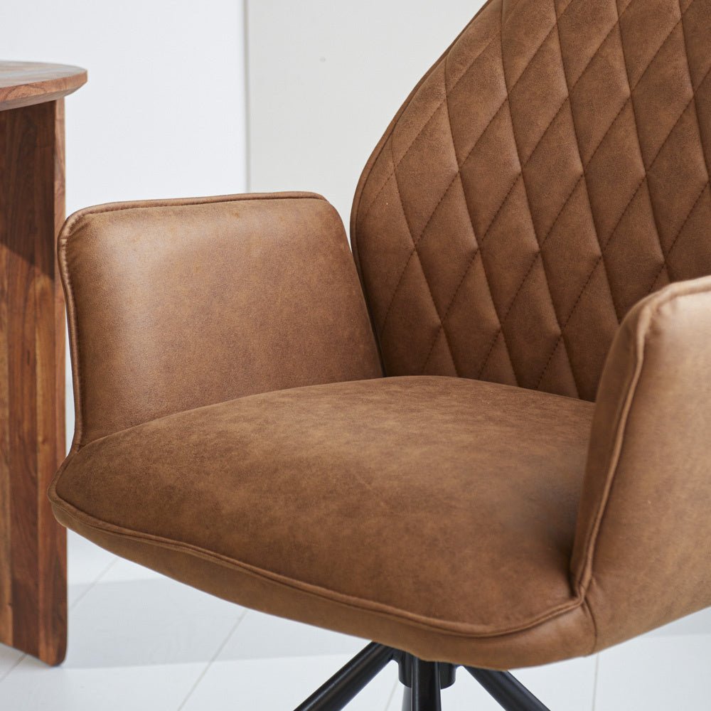 Dining room chair Novan Microfibre Dimehouse Cognac LxWxH 71x64x56 Fabric Atmospheric photo detail