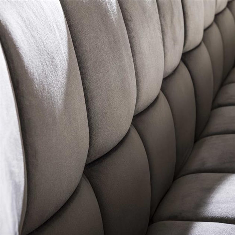 Dining room sofa Romy DH Interior Anthracite LxWxH 196x81x58 Velvet Atmospheric photo diagonal front view