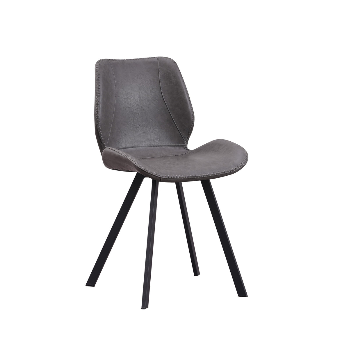 Dining room chair Barry Dimehouse Anthracite LxWxH 69x66x48 Faux leather White photo diagonal front view