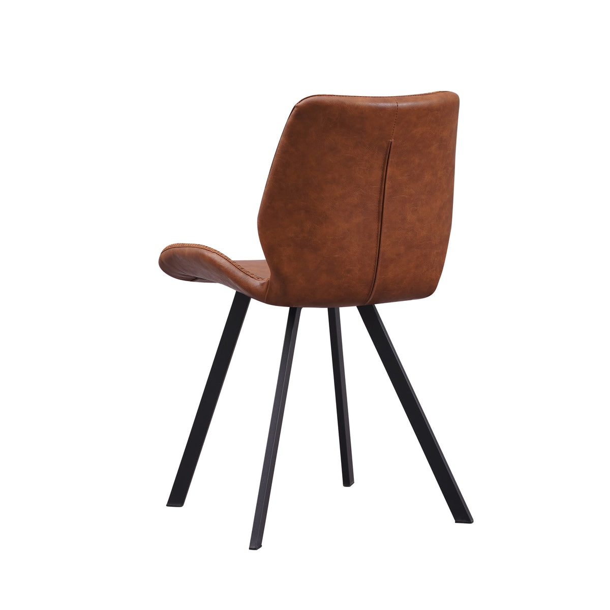 Dining room chair Barry Dimehouse Cognac LxWxH 69x66x48 Faux leather White photo diagonal rear view