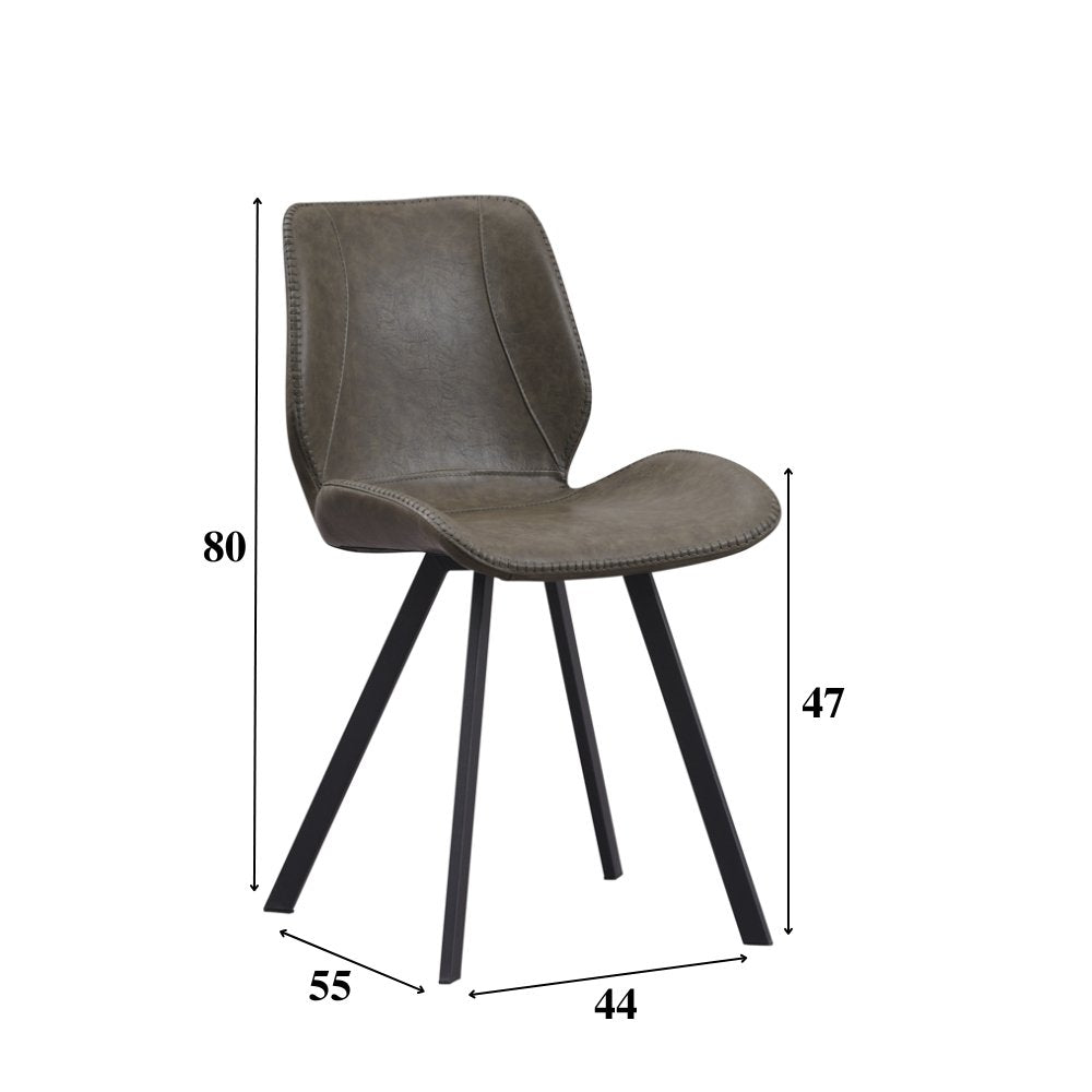 Dining room chair Barry Dimehouse Green LxWxH 69x66x48 Faux leather White photo size indication
