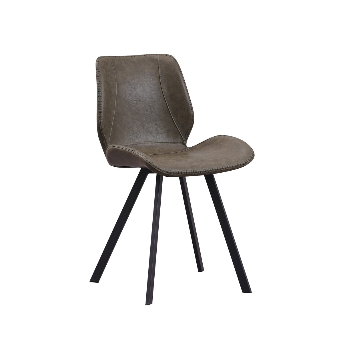 Dining room chair Barry Dimehouse Green LxWxH 69x66x48 Faux leather White photo diagonal front view
