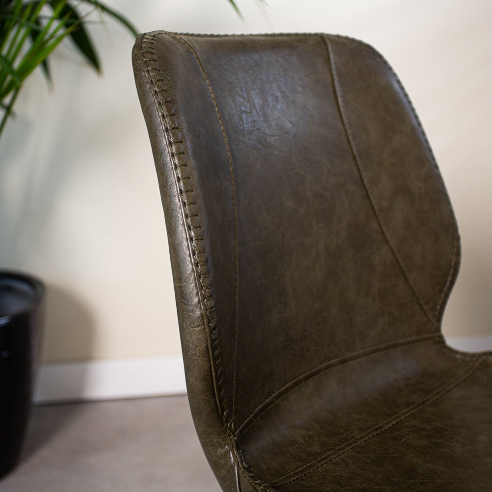 Dining room chair Barry Dimehouse Green LxWxH 69x66x48 Faux leather Atmospheric photo detail
