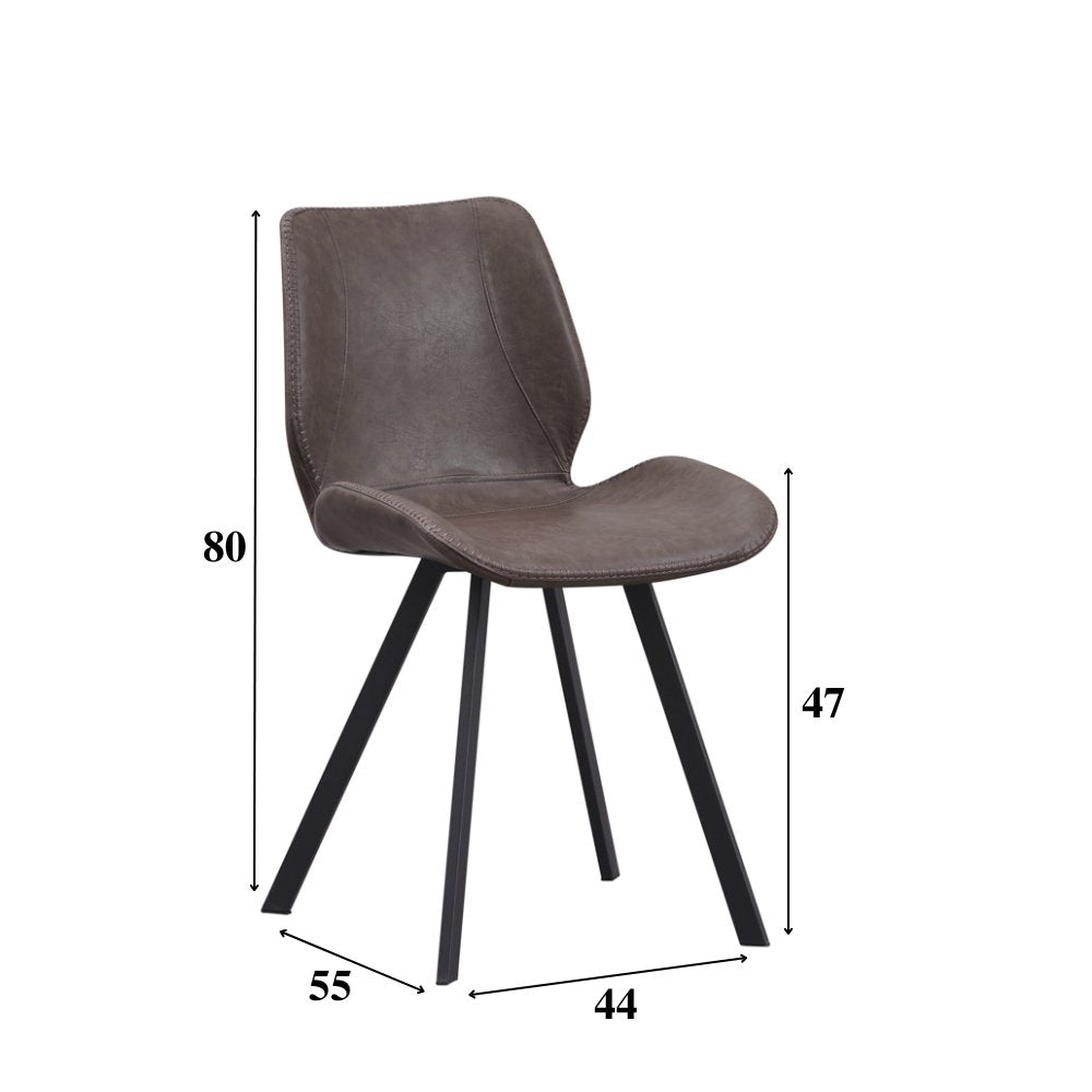 Dining room chair Barry Dimehouse Taupe LxWxH 69x66x48 Faux leather White photo size indication