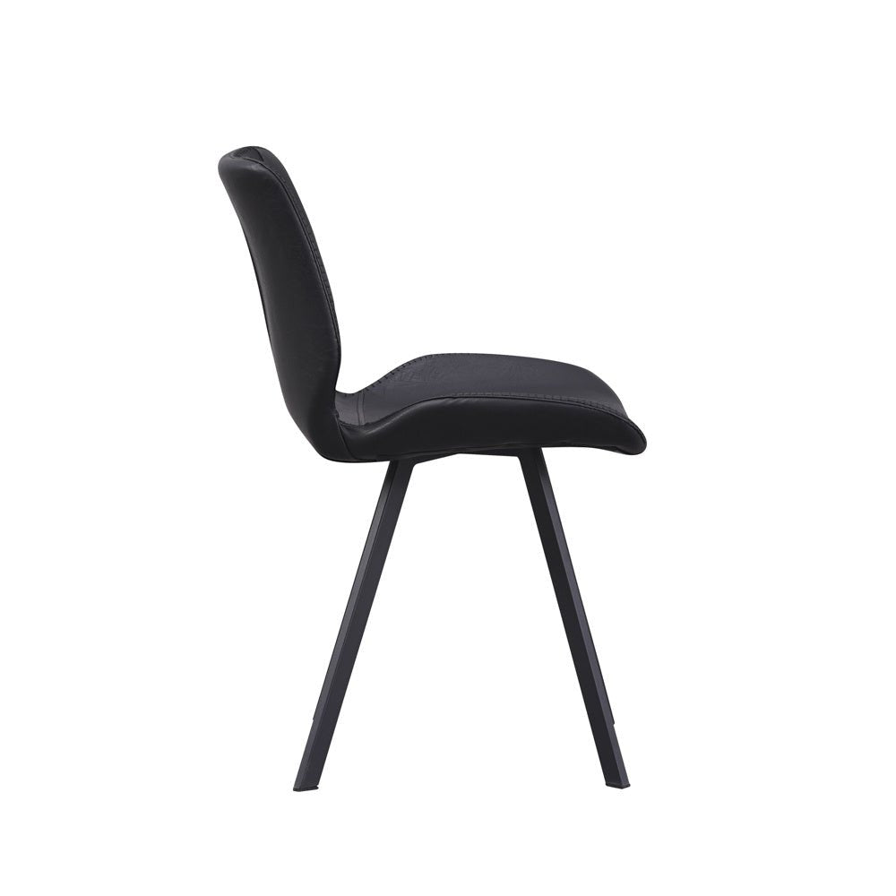 Dining room chair Barry Dimehouse Black LxWxH 69x66x48 Faux leather White photo side view
