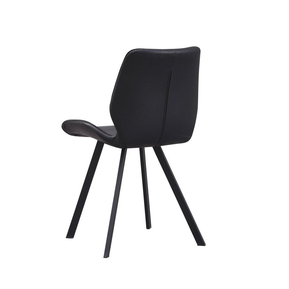 Dining room chair Barry Dimehouse Black LxWxH 69x66x48 Faux leather White photo diagonal rear view