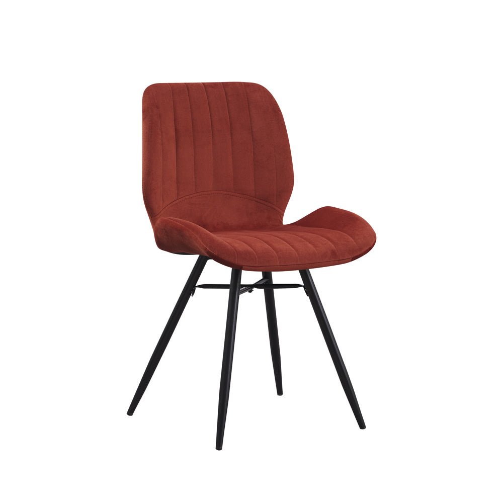 Dining room chair Beau velvet Dimehouse Copper LxWxH 71x67x49 Fabric White photo diagonal front view