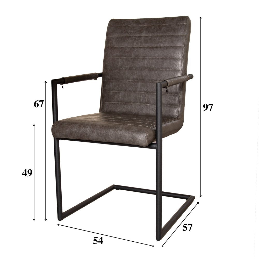 Dining room chair Bras Dimehouse Anthracite LxWxH 73x59x58 Faux leather White photo size indication