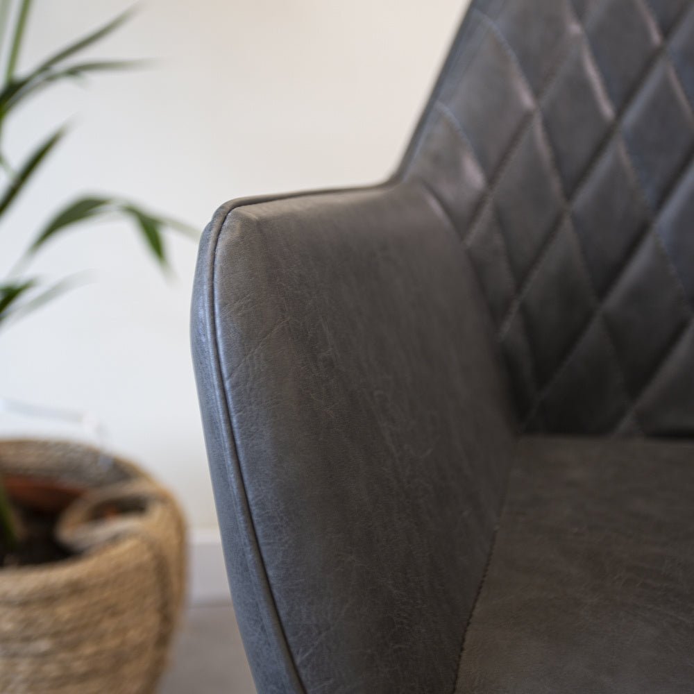 Dining room chair Cara Dimehouse Anthracite LxWxH 78x65x57 Faux leather Atmospheric photo detail