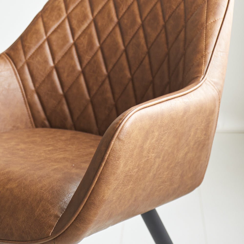 Dining room chair Cara Dimehouse Cognac LxWxH 78x65x57 Faux leather Atmospheric photo detail