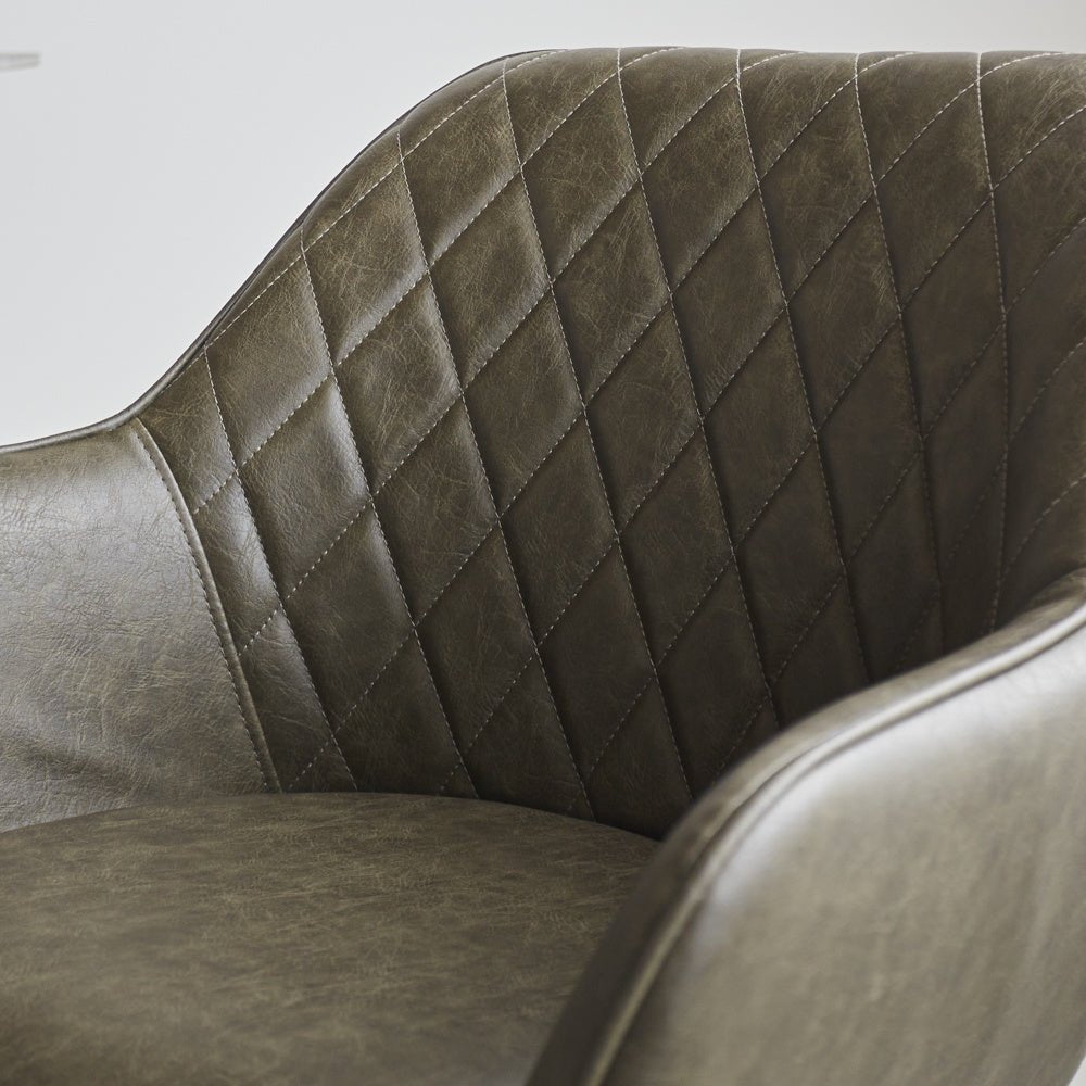 Dining room chair Cara Dimehouse Green LxWxH 78x65x57 Faux leather Atmospheric photo detail