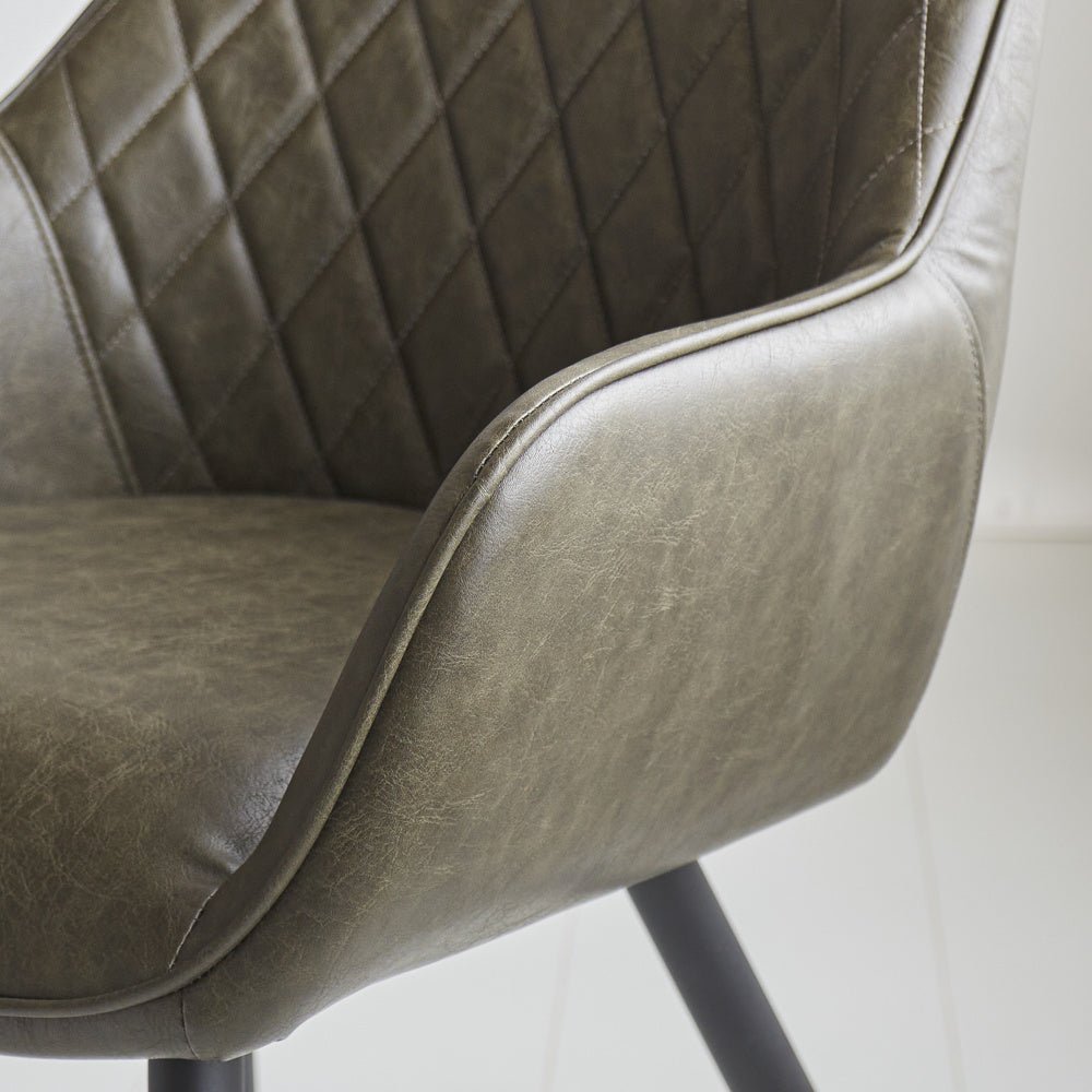 Dining room chair Cara Dimehouse Green LxWxH 78x65x57 Faux leather Atmospheric photo detail