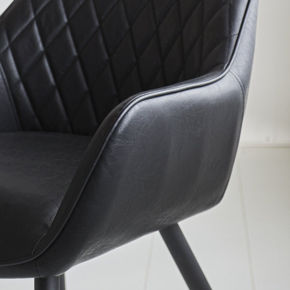 Dining room chair Cara Dimehouse Black LxWxH 78x65x57 Faux leather Atmospheric photo detail