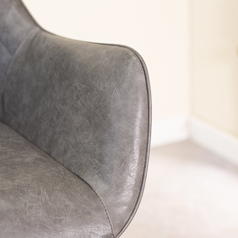 Dining room chair Gian Dimehouse Anthracite LxWxH 73x65x50 Faux leather Atmospheric photo detail