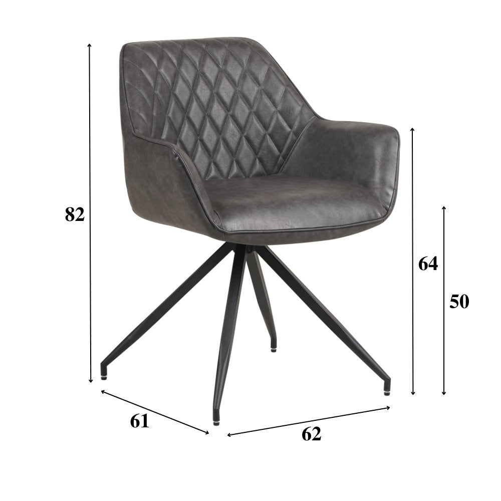 Dining room chair Gian Dimehouse Anthracite LxWxH 73x65x50 Faux leather White photo size indication