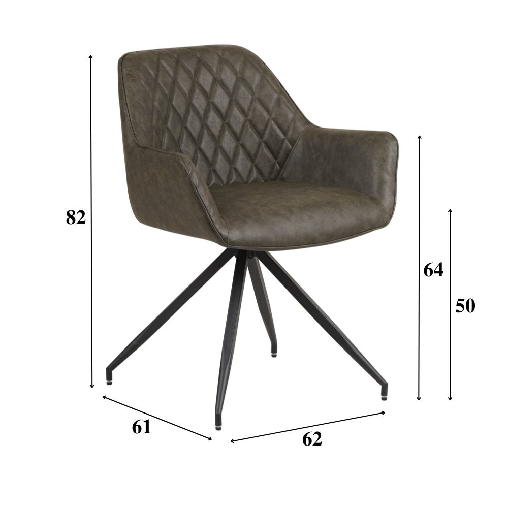Dining room chair Gian Dimehouse Green LxWxH 73x65x50 Faux leather White photo size indication