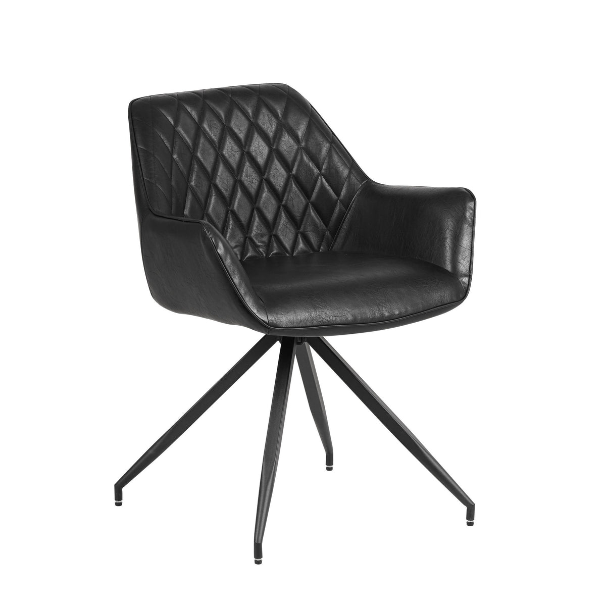 Dining room chair Gian Dimehouse Black LxWxH 73x65x50 Faux leather White photo diagonal front view