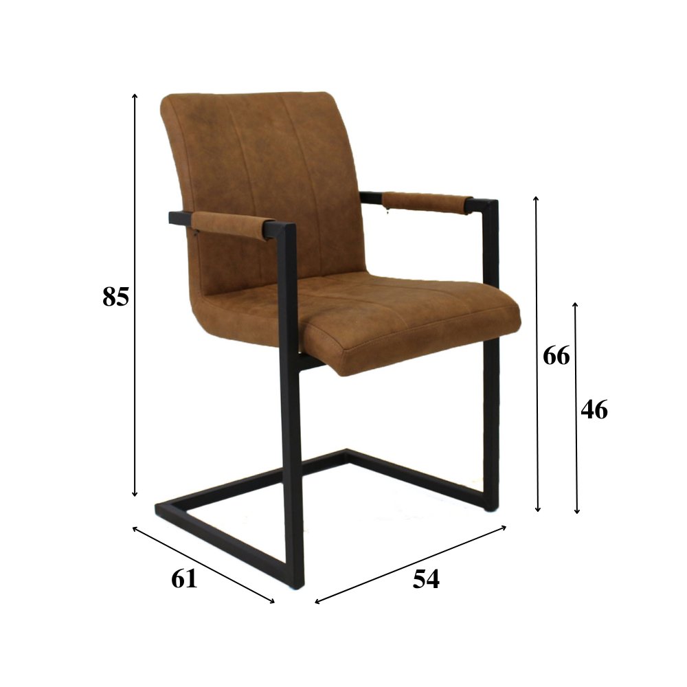 Dining room chair Jackson Dimehouse Cognac LxWxH 71x58x54 Fabric White photo size indication