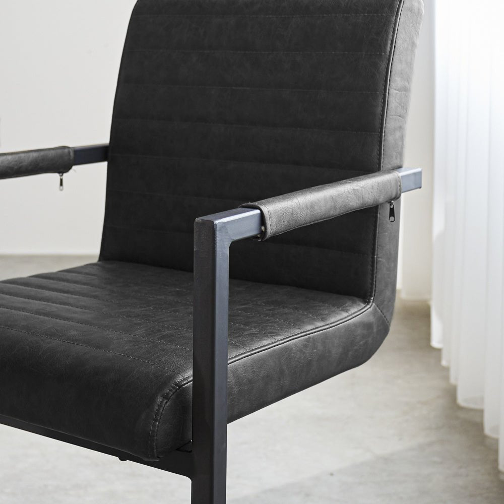 Dining room chair Kuba Dimehouse Anthracite LxWxH 71x59x58 Faux leather Atmospheric photo detail