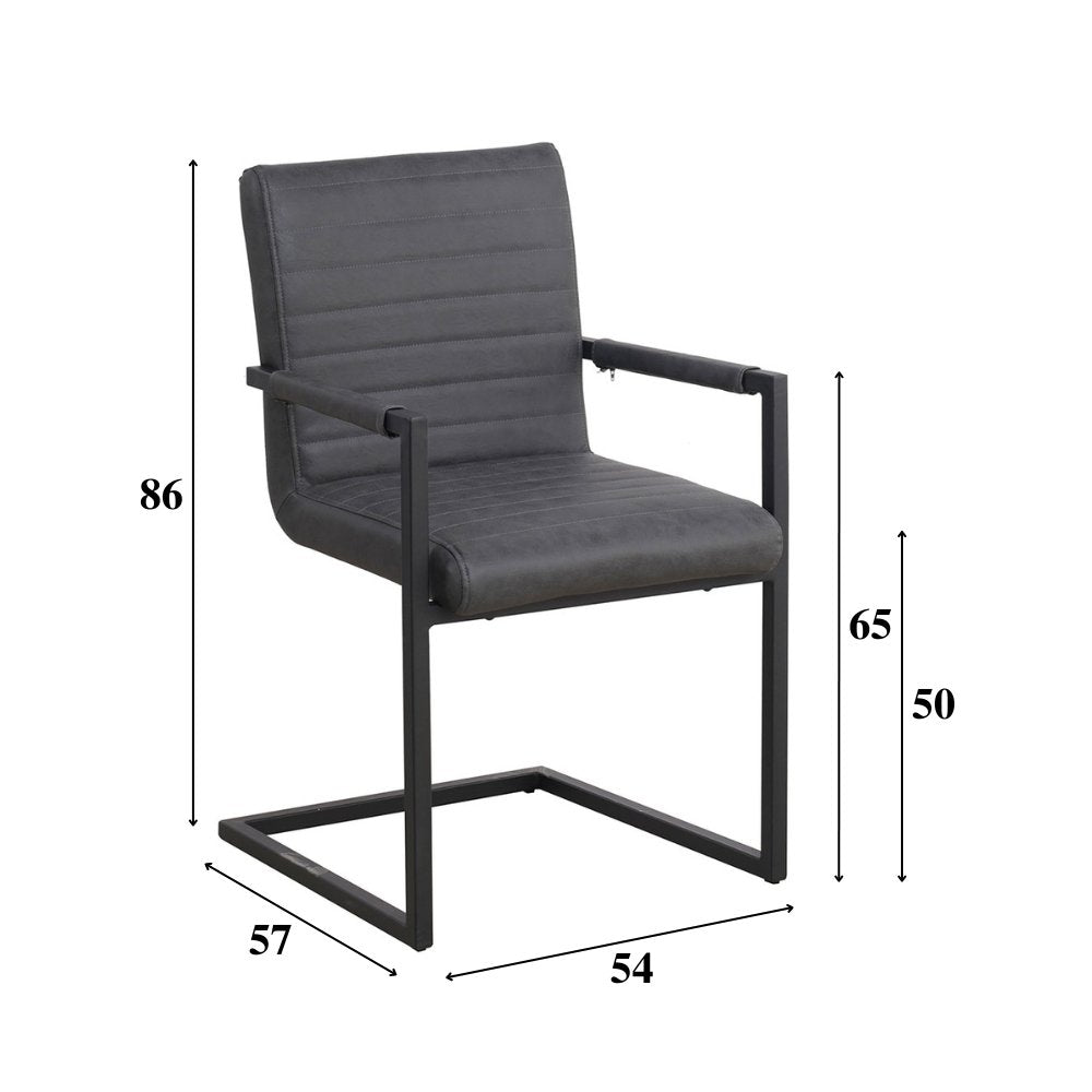 Dining room chair Kuba Dimehouse Anthracite LxWxH 71x59x58 Faux leather White photo size indication